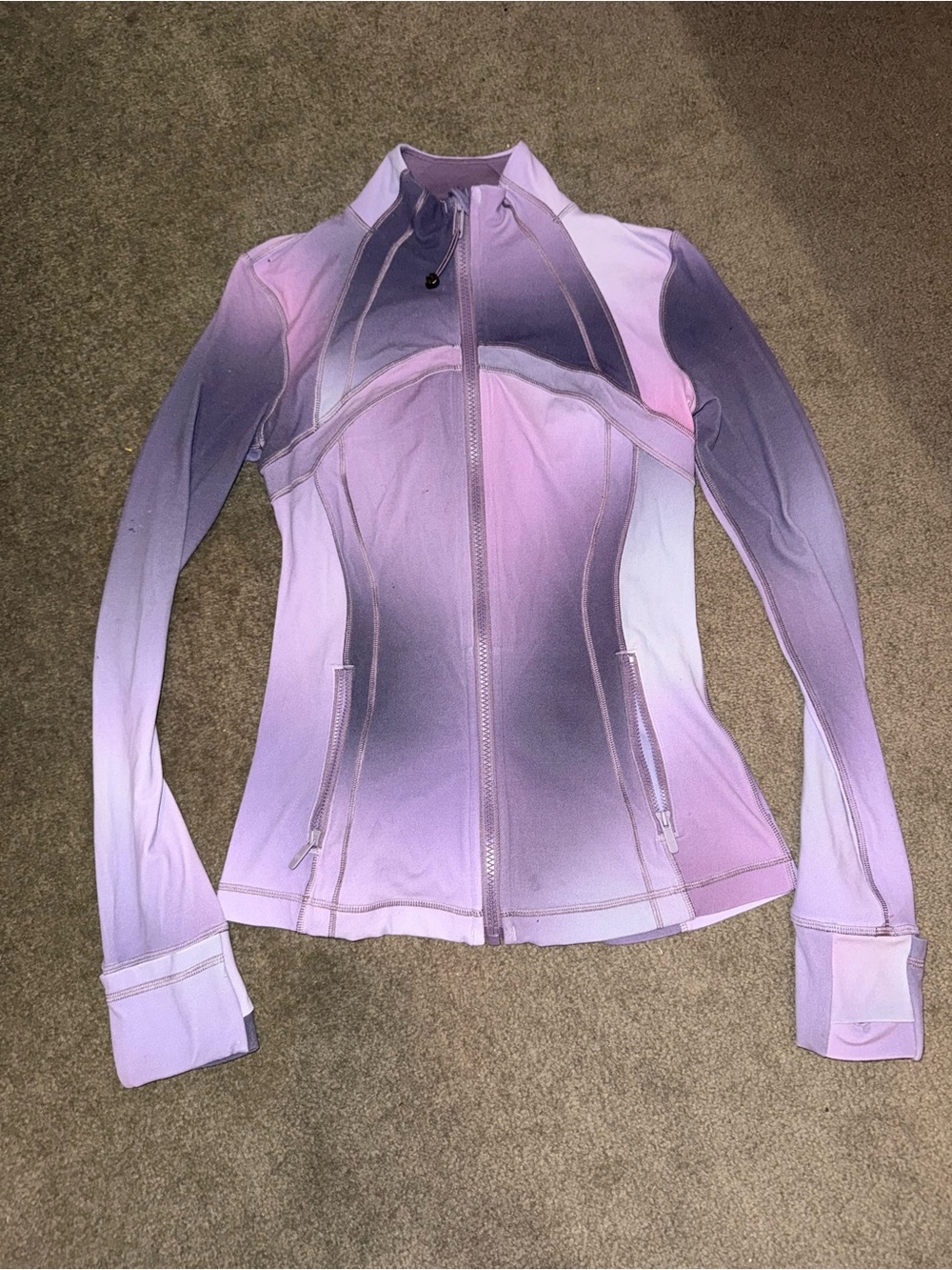 Women's Purple Aurora Haze Ombre Zip-Front Active Jacket Define